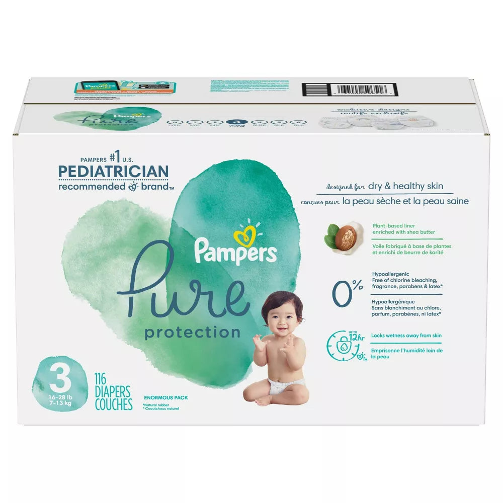 Pampers Pure Protection Diapers Enormous Pack - Size 3 - 116ct