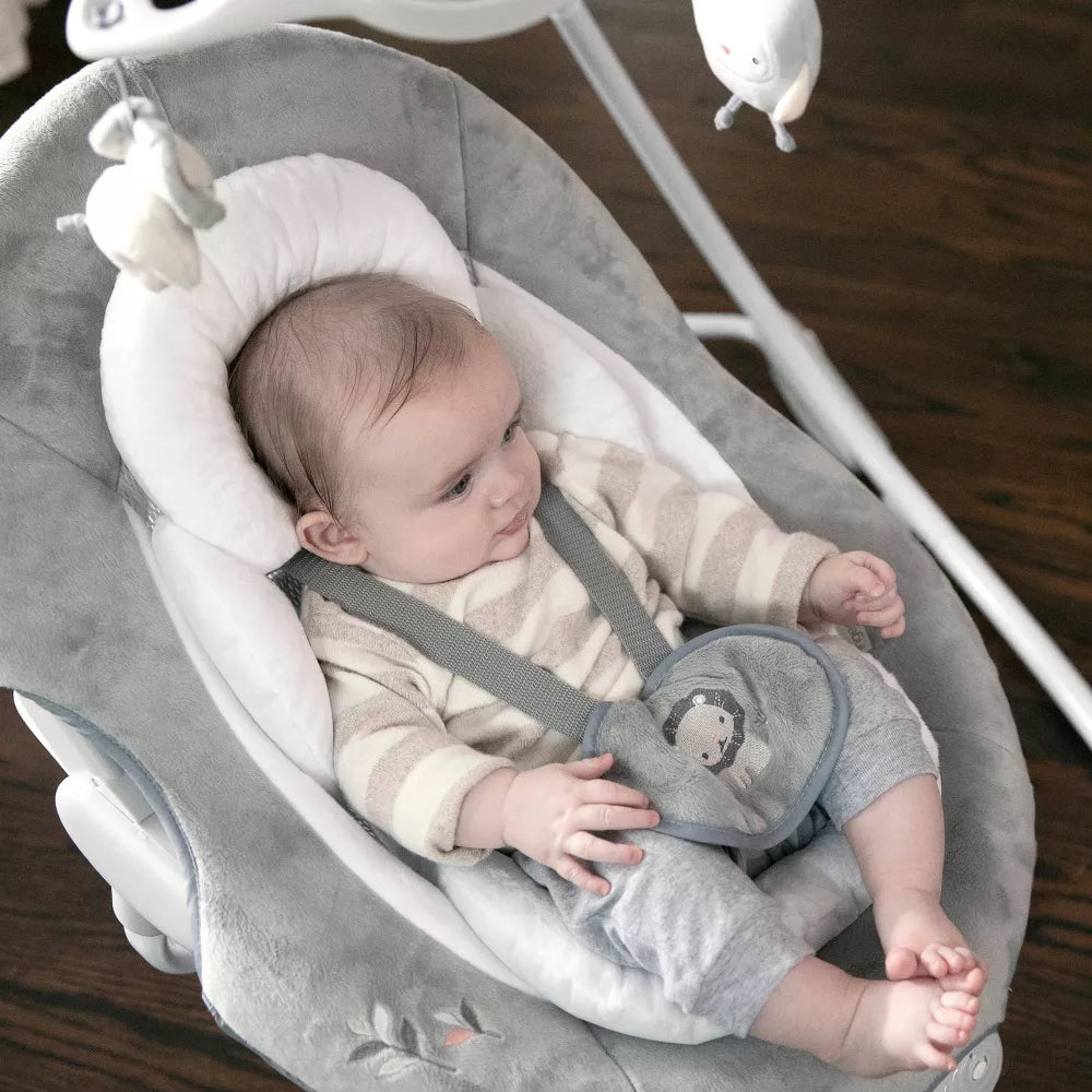 Ingenuity InLighten Baby Swing with Cool Mesh Fabric, Vibrations & Lights - Braden