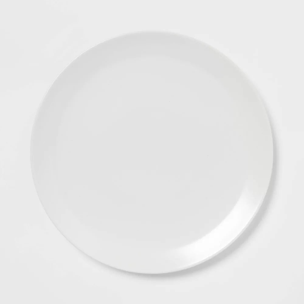 10" 4pk Stoneware Acton Dinner Plates White - Threshold
