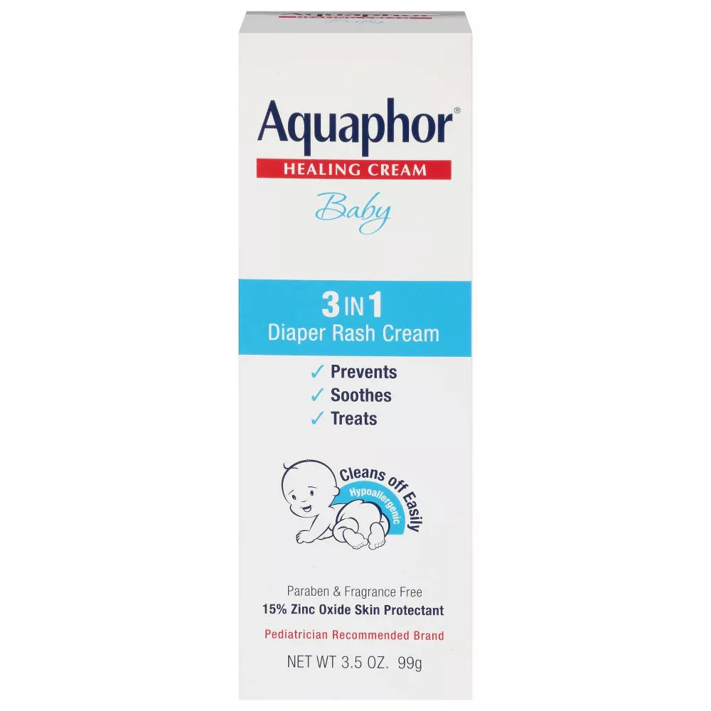 Aquaphor Baby 3-in-1 Diaper Rash Relief Cream - 3.5oz