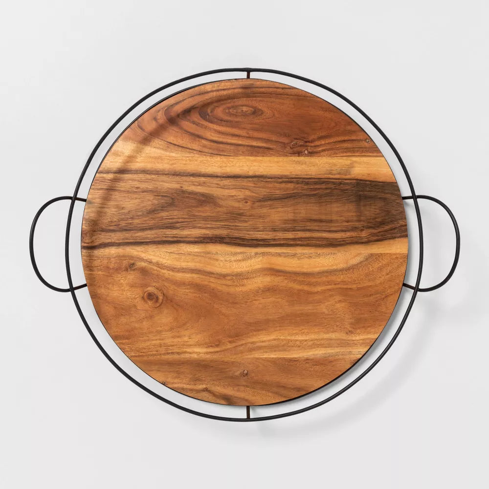 Wood and Metal Tray - Hearth & Hand with Magnolia