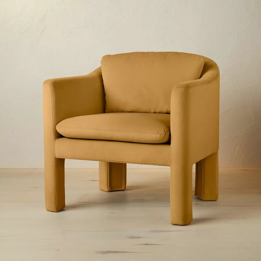Linaria Fully Upholstered Velvet Accent Chair Mustard - Opalhousedesigned with Jungalow