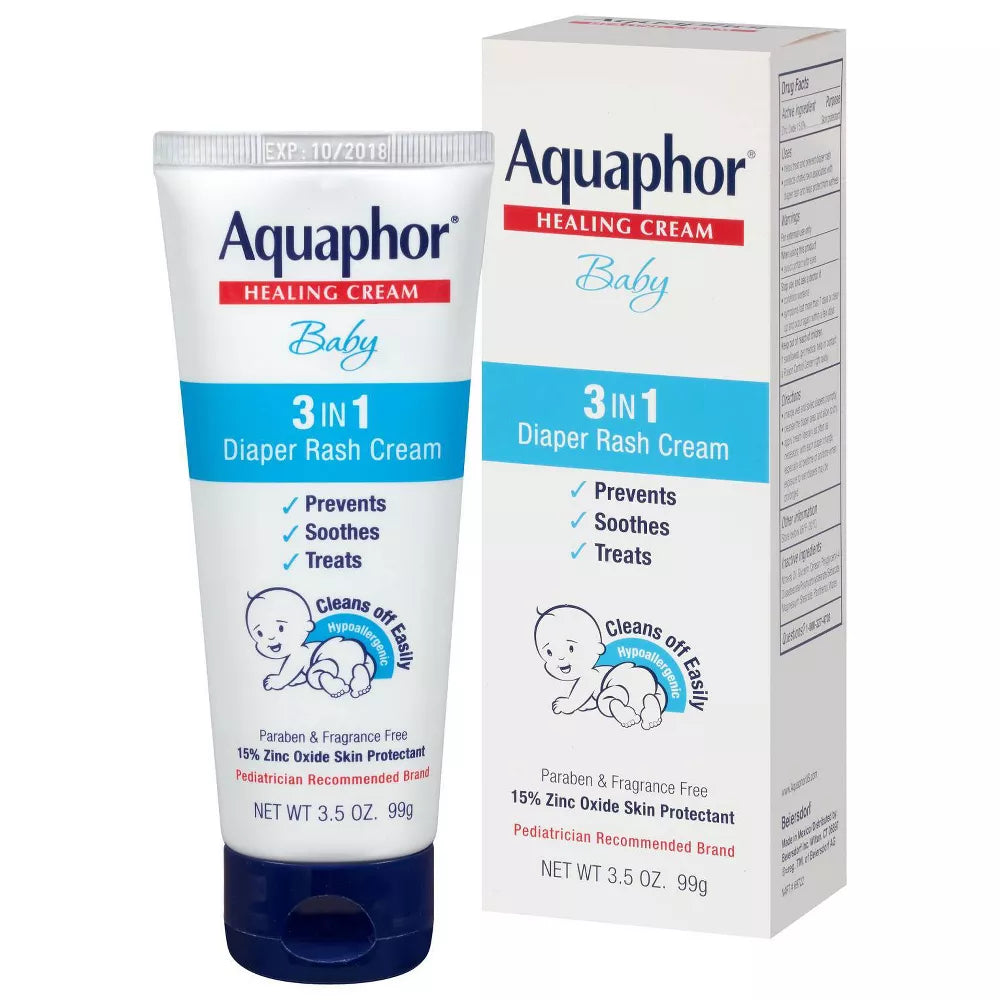 Aquaphor Baby 3-in-1 Diaper Rash Relief Cream - 3.5oz