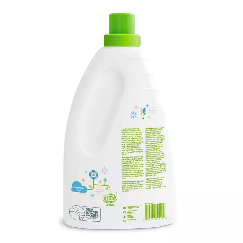 Babyganics 3x Laundry Detergent Fragrance Free - 60 fl oz