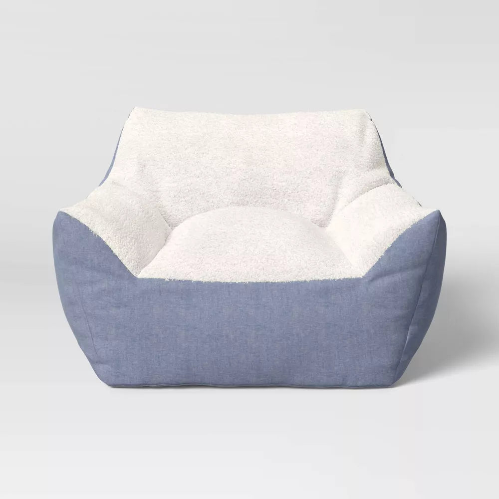 Chambray Bean Bag Chair Blue - Pillowfort
