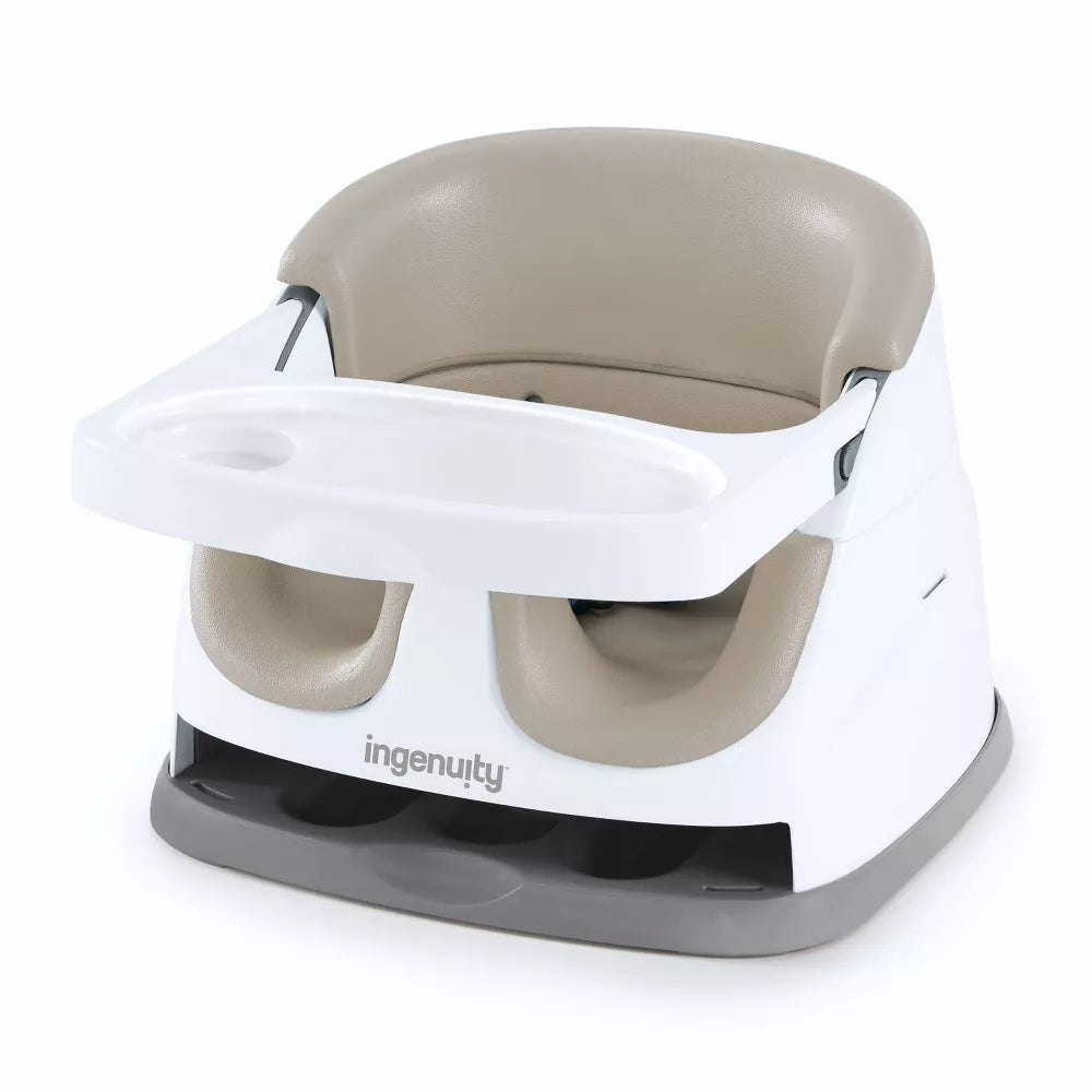 Ingenuity Baby Base 2-in-1 Booster Feeding and Floor Seat with Self-Storing Tray