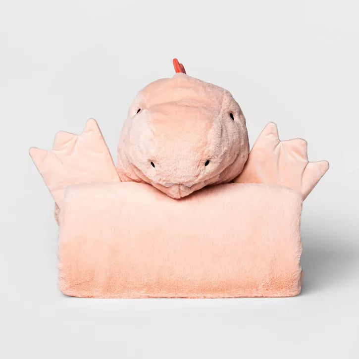 Dinosaur Hooded Blanket Pink - Pillowfort