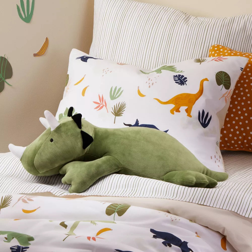 Dinosaur Weighted Plush Throw Pillow Green - Pillowfort