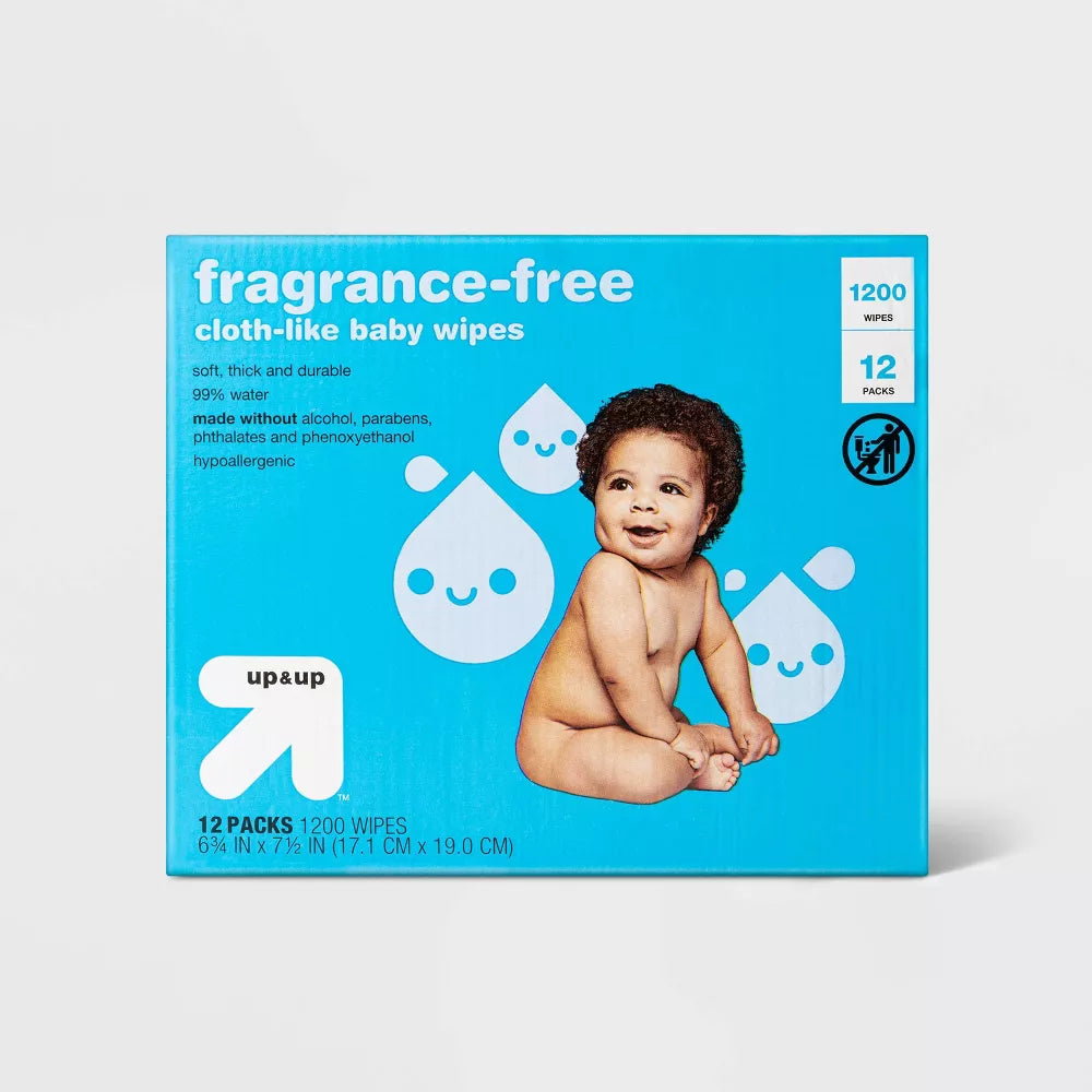 Fragrance Free personal Baby Wipes - 12pk/1200ct - up & up