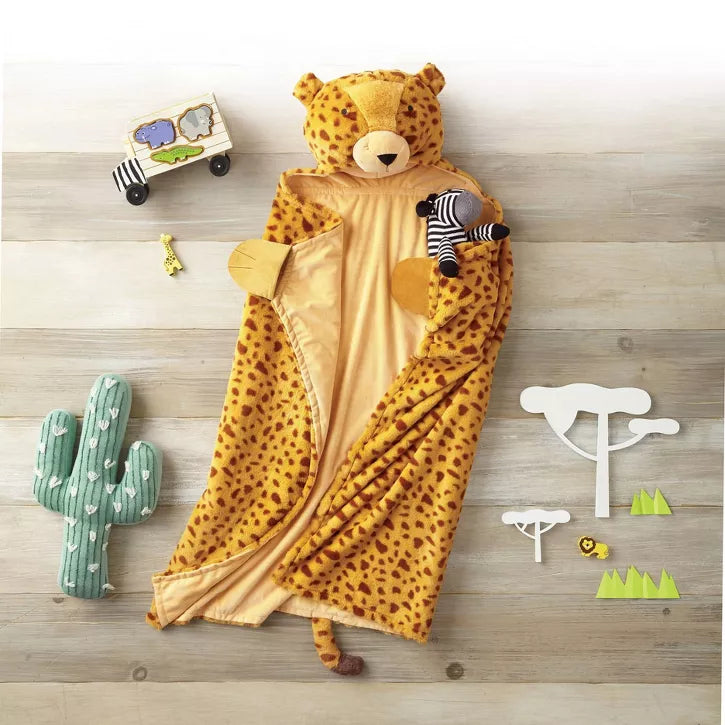 Cheetah Hooded Blanket - Pillowfort