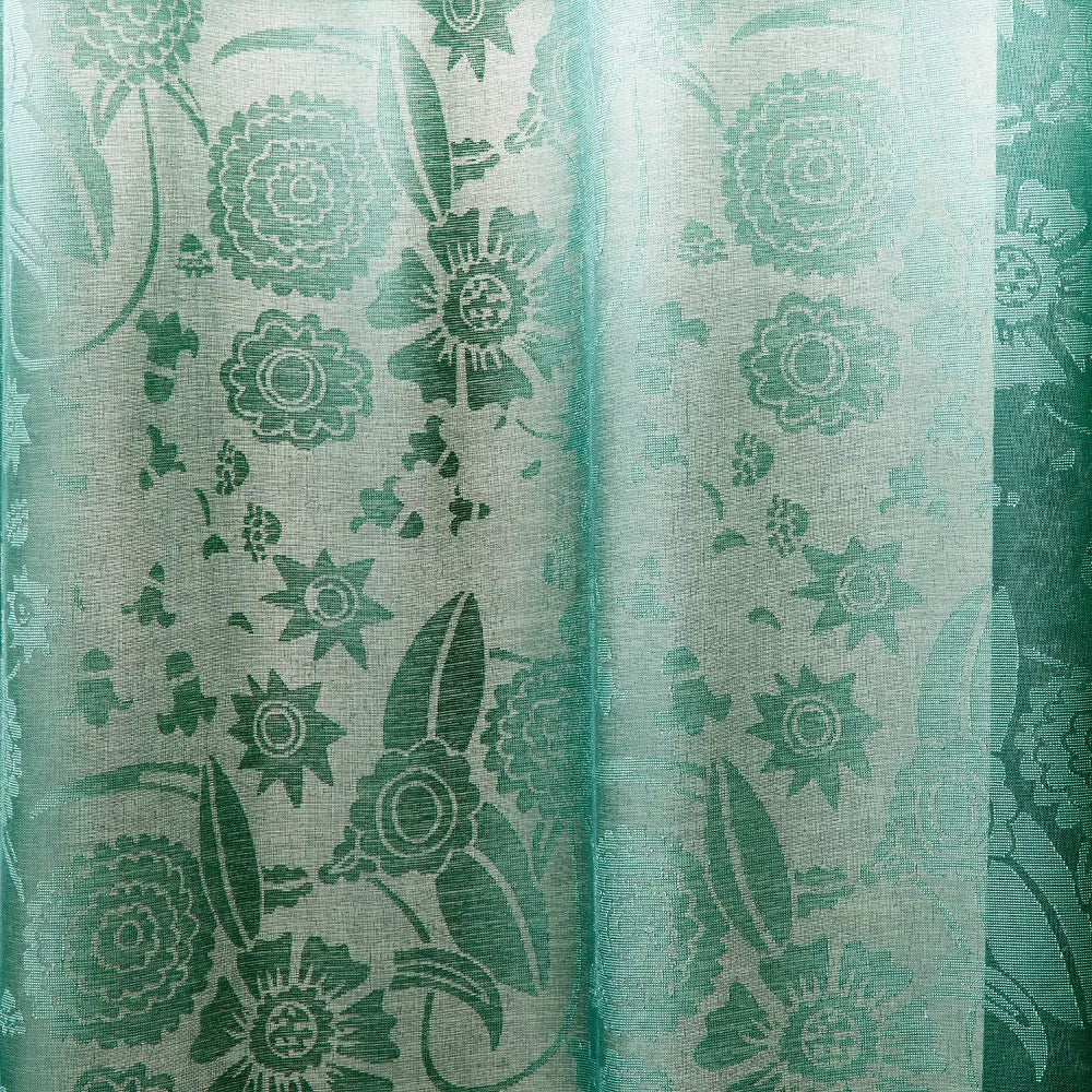 84"x54" Idris Printed Burnout Sheer Curtain Panel Teal - Opalhouse designed with Jungalow