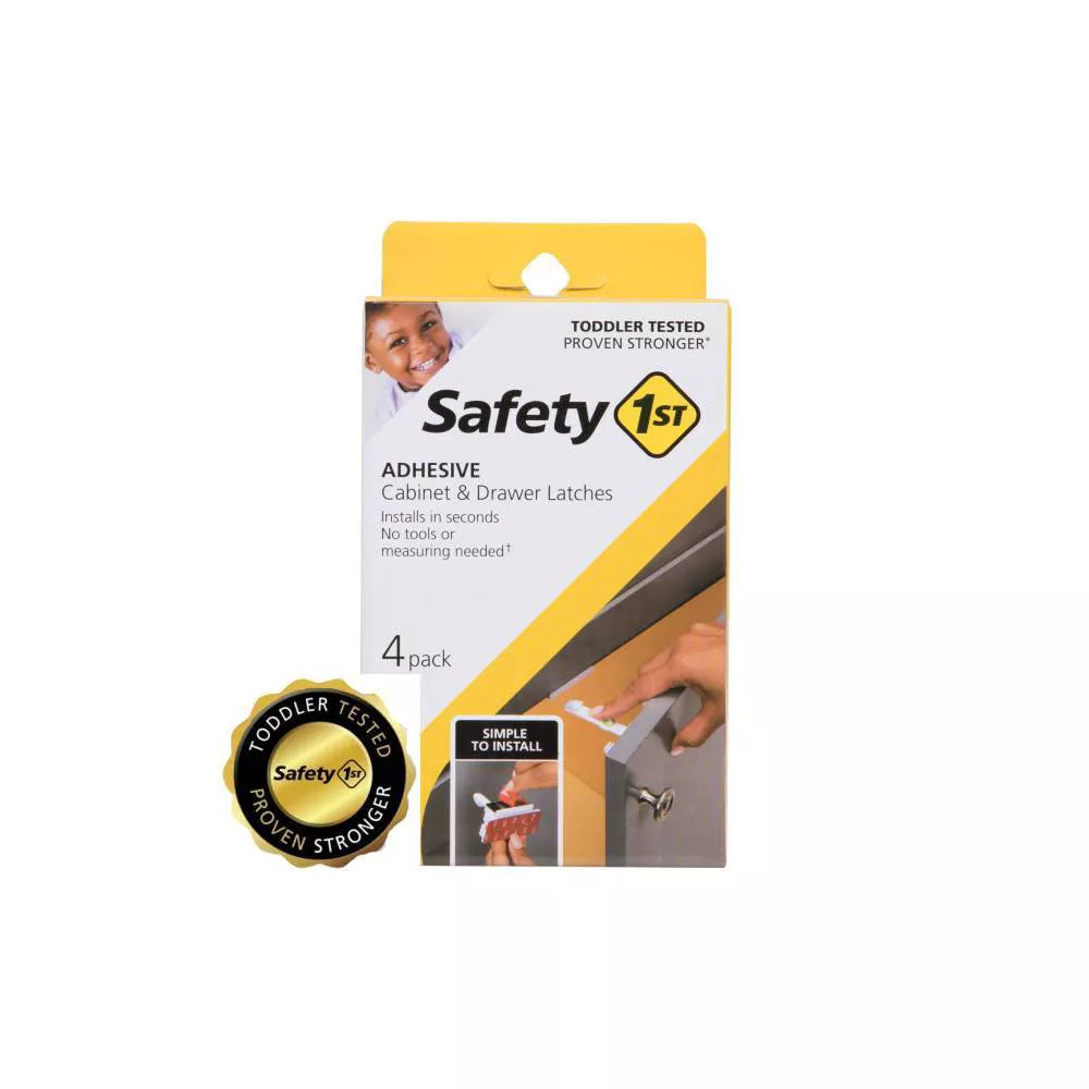 Safety 1st Adhesive Cabinet Latch for Childproofing - 4pk