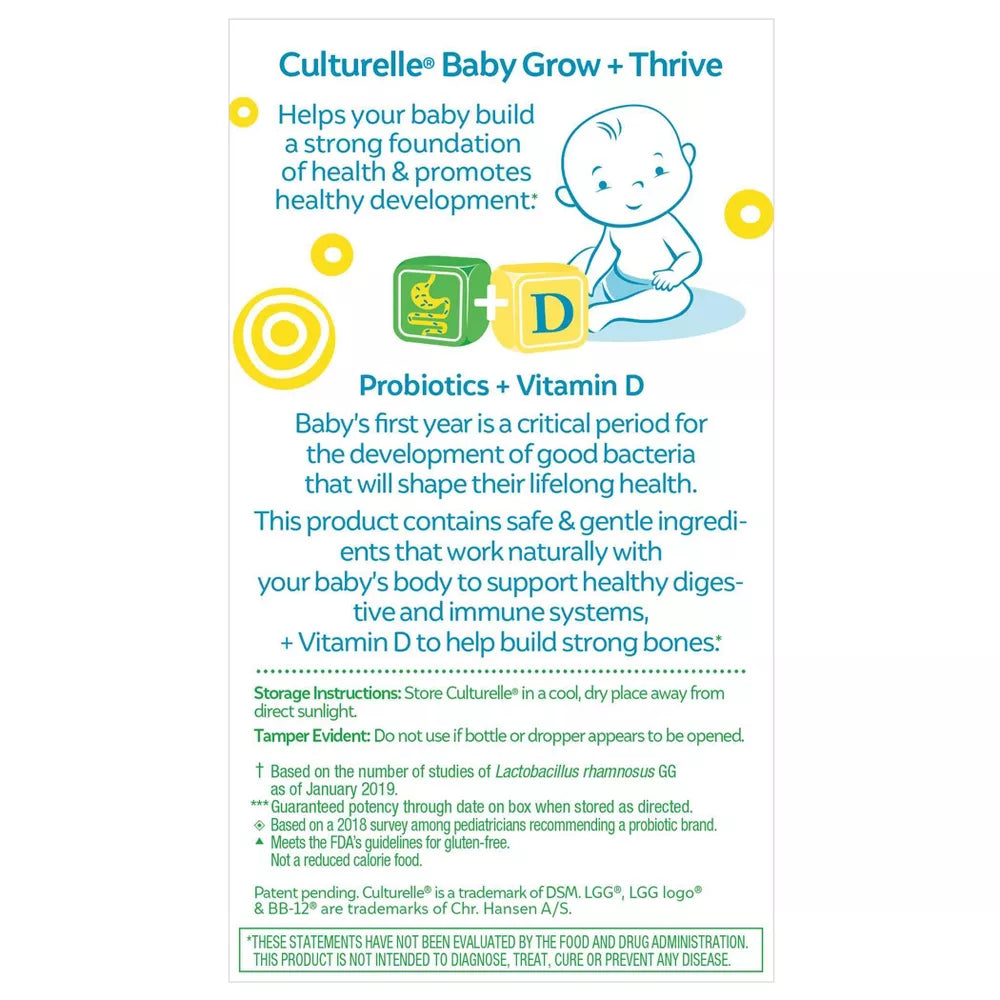 Culturelle Baby Immune + Digestive Support Probiotic Drops for Infants & Newborns - 0.3 fl oz