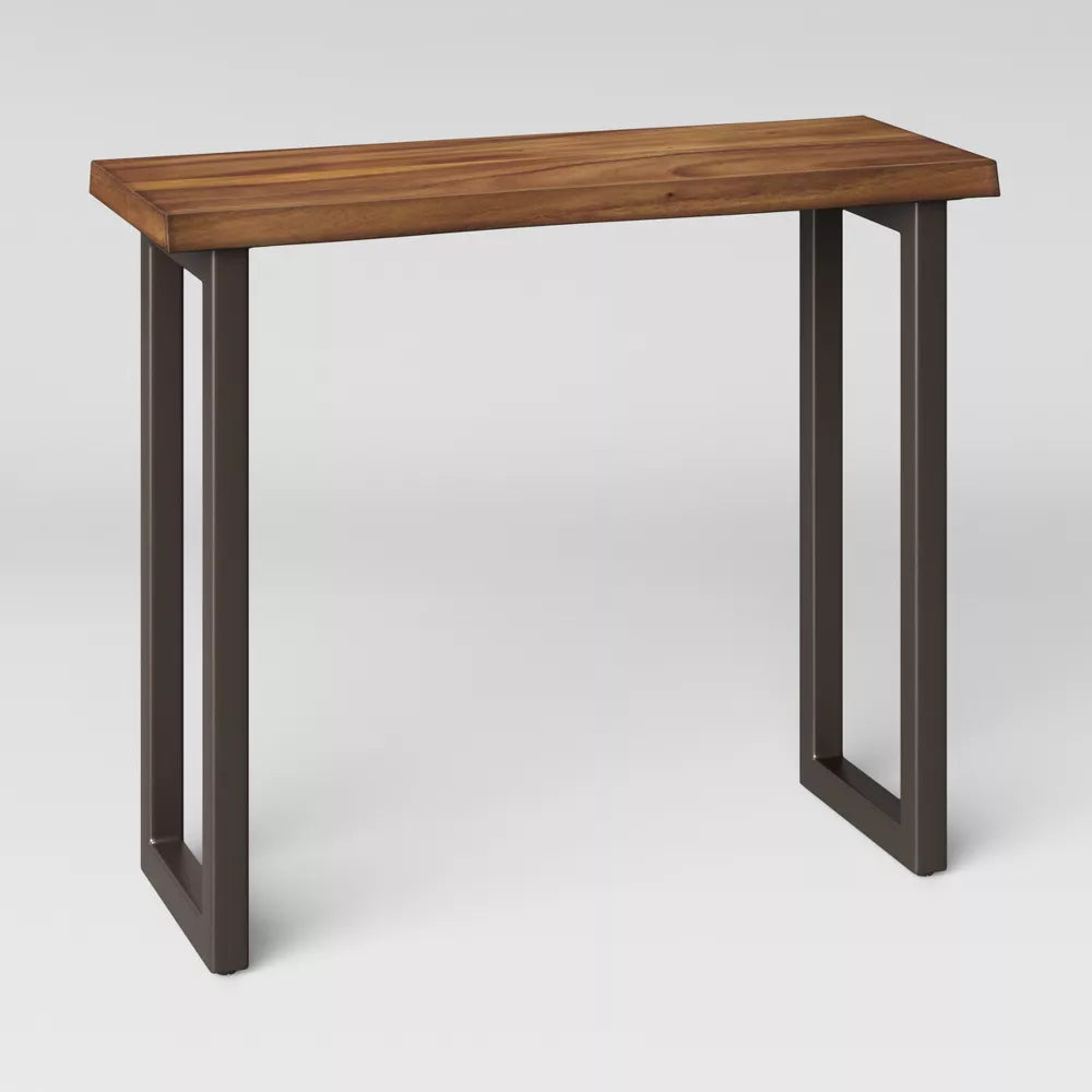 Thorald Wood Top End Table with Metal Legs Brown - Project 62