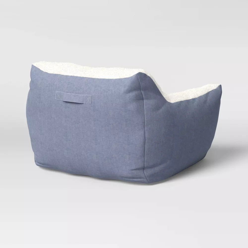Chambray Bean Bag Chair Blue - Pillowfort