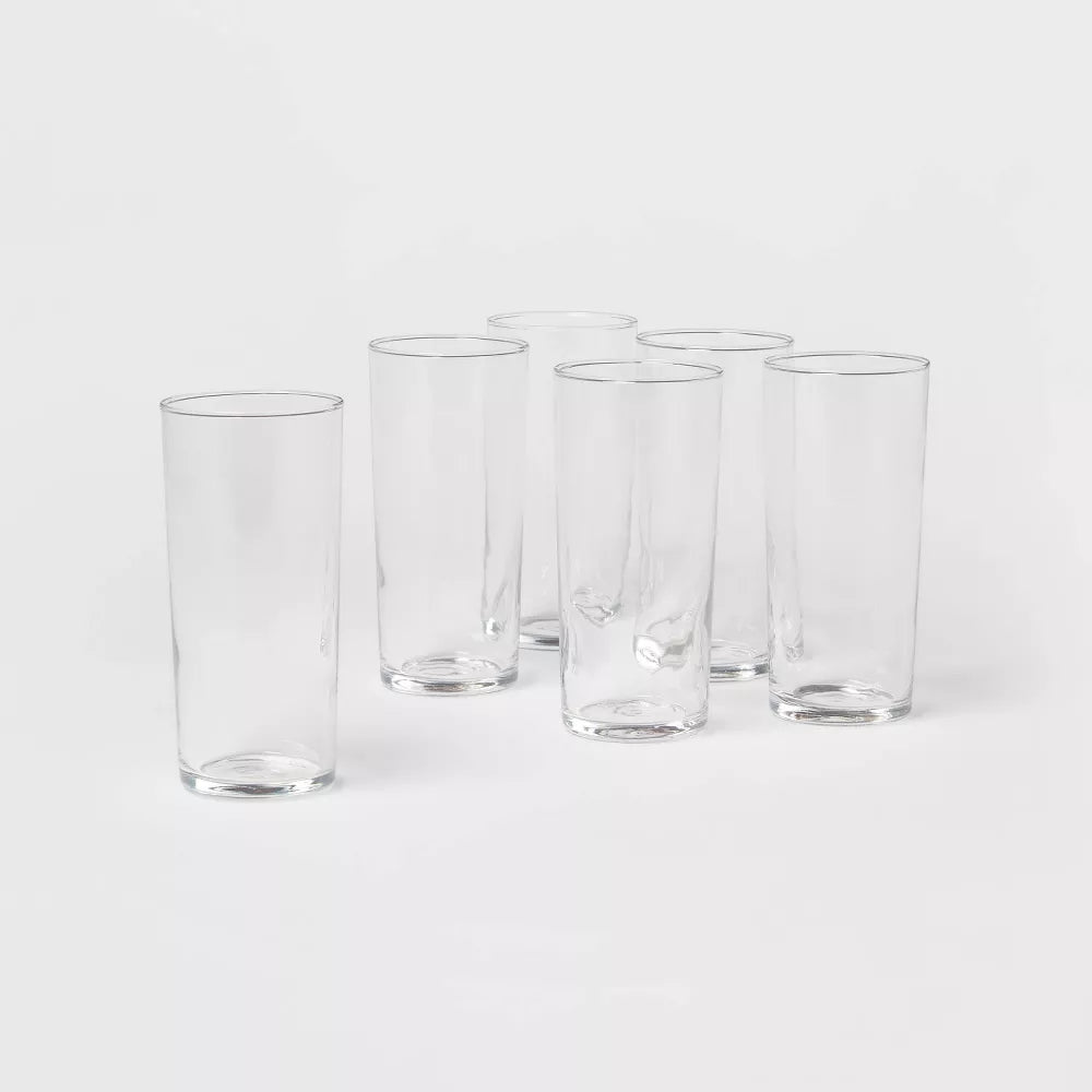 15oz 6pk Glass Ashboro Highball Glasses - Threshold